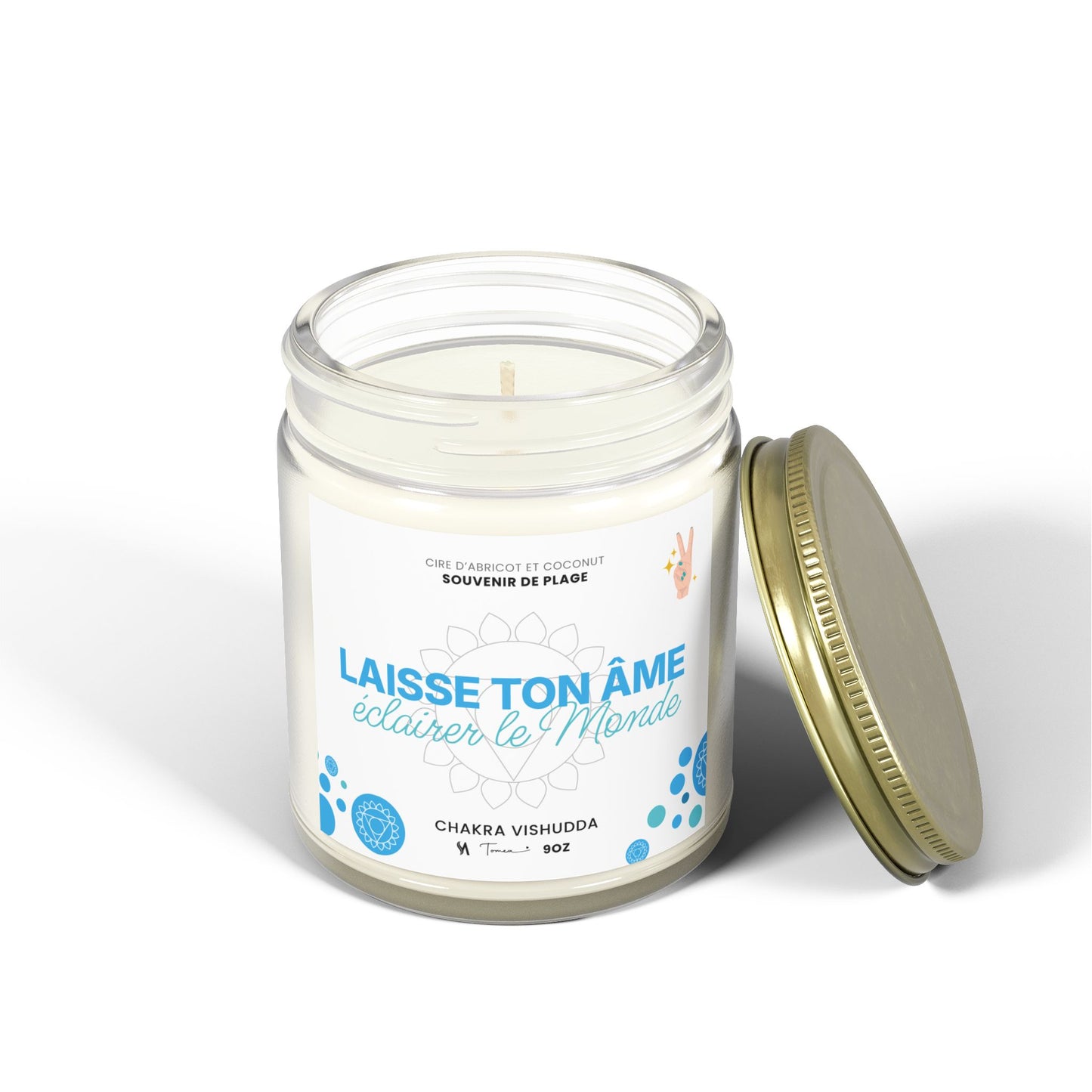 Chandelle 9oz - Chakra de la gorge (Vishudda) - Bois de plage
