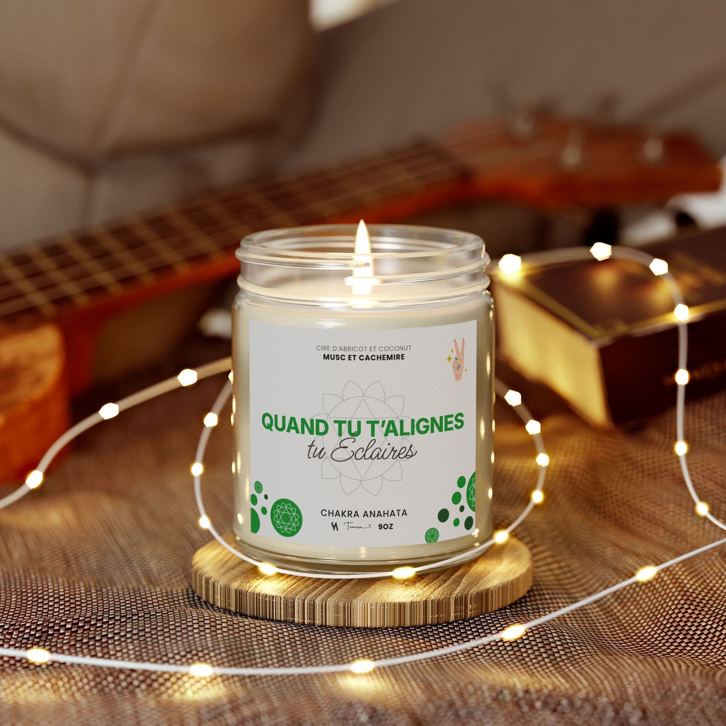 Chandelle 9oz - Chakra du coeur (Anahata) - Musc et cachemire