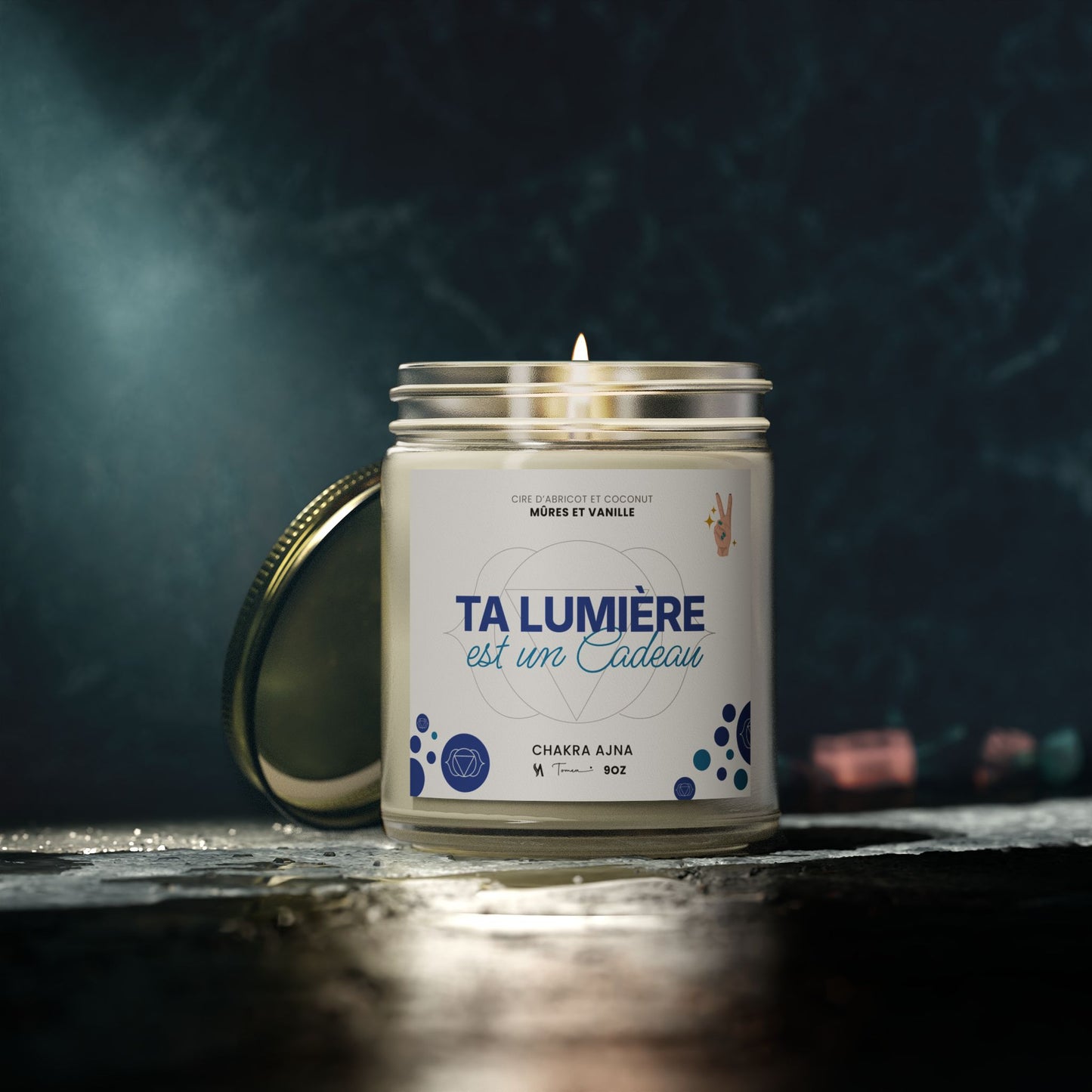 Chandelle 9oz - Chakra du 3e oeil (Ajna) - Mûre et vanille