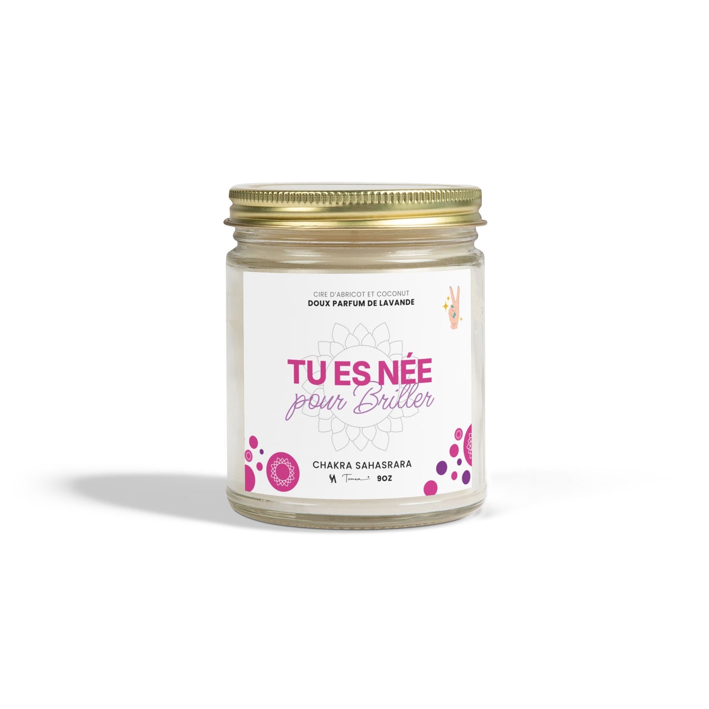 Chandelle 9oz - Chakra couronne (Sahasrara) - Lavende