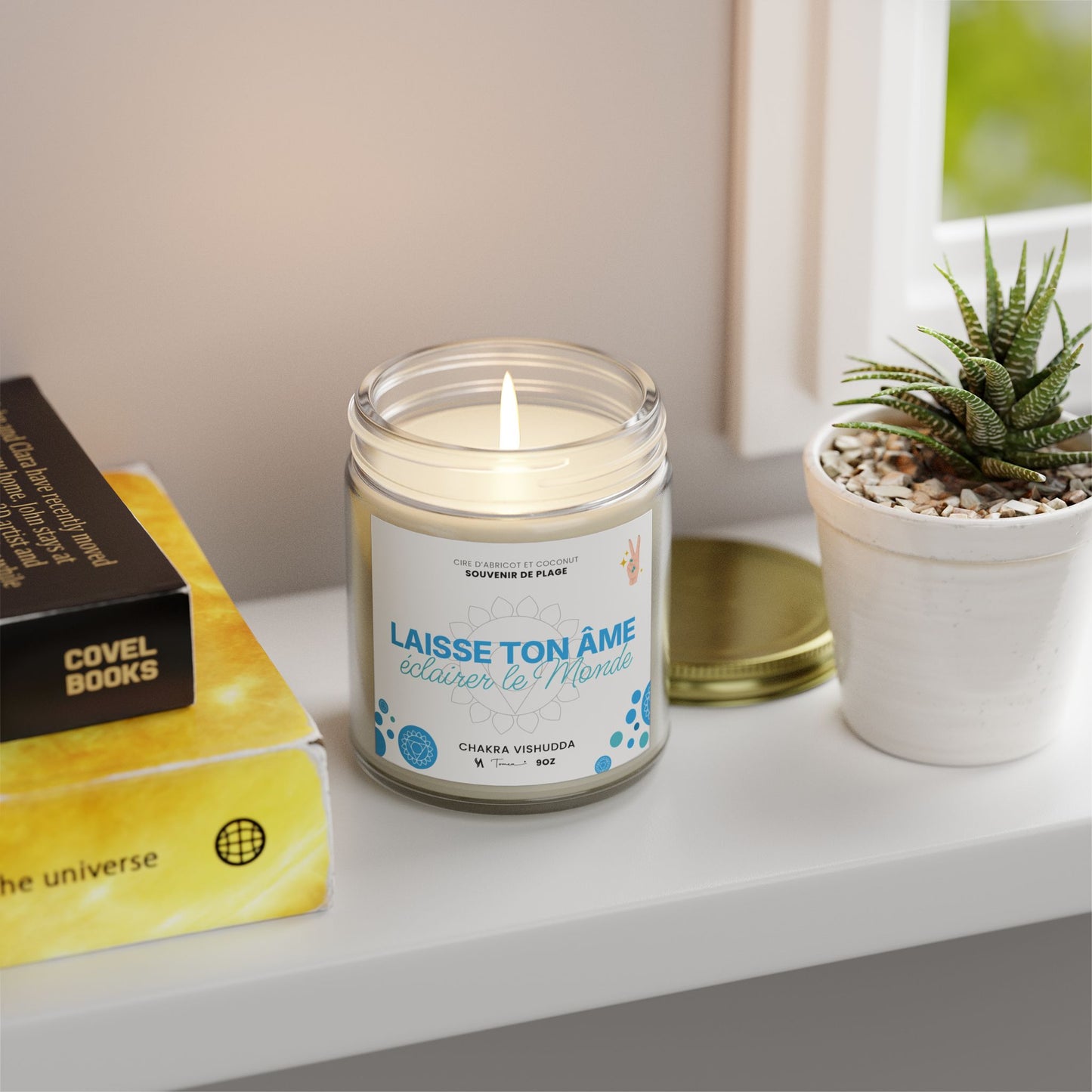 Chandelle 9oz - Chakra de la gorge (Vishudda) - Bois de plage