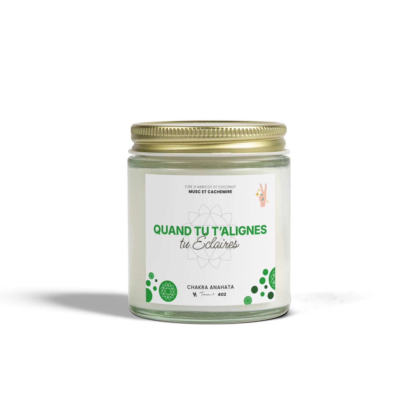 Chandelle 4oz - Chakra du coeur (Anahata) - Musc et cachemire