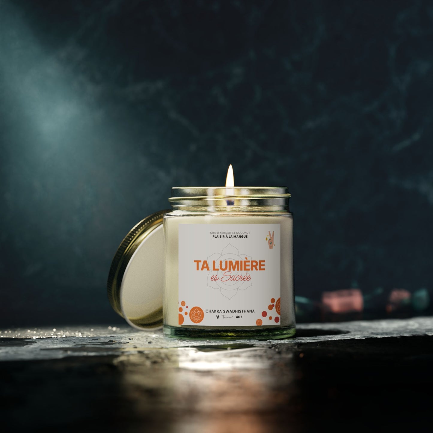 Chandelle 4oz - Chakra sacré (Swadhisthana) - Mangue