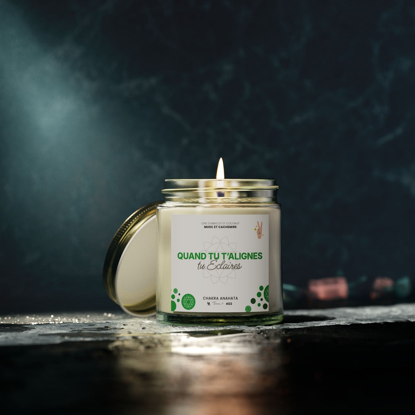 Chandelle 4oz - Chakra du coeur (Anahata) - Musc et cachemire