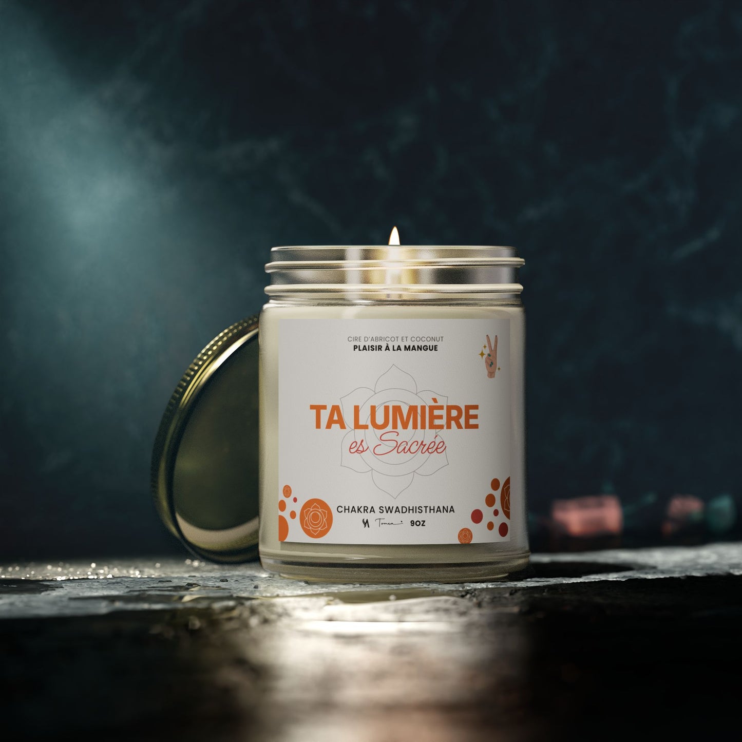 Chandelle 9oz - Chakra sacré (Swadhisthana) - Mangue