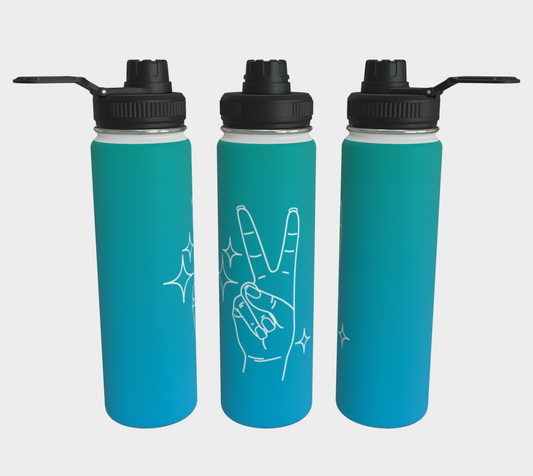 Bouteille d'eau - Sois lumière Turquoise