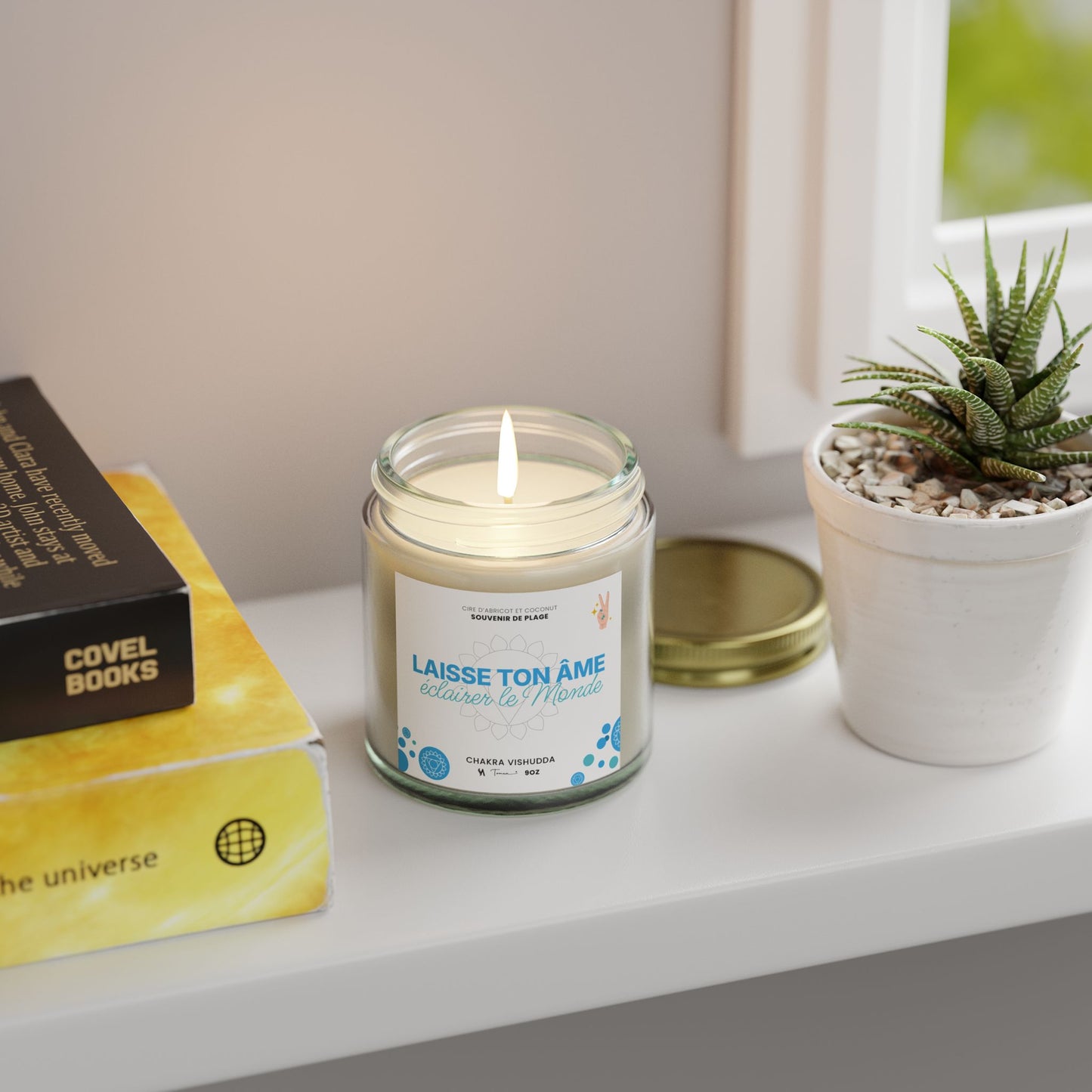 Chandelle 4oz - Chakra de la gorge (Vishudda) - Bois de plage