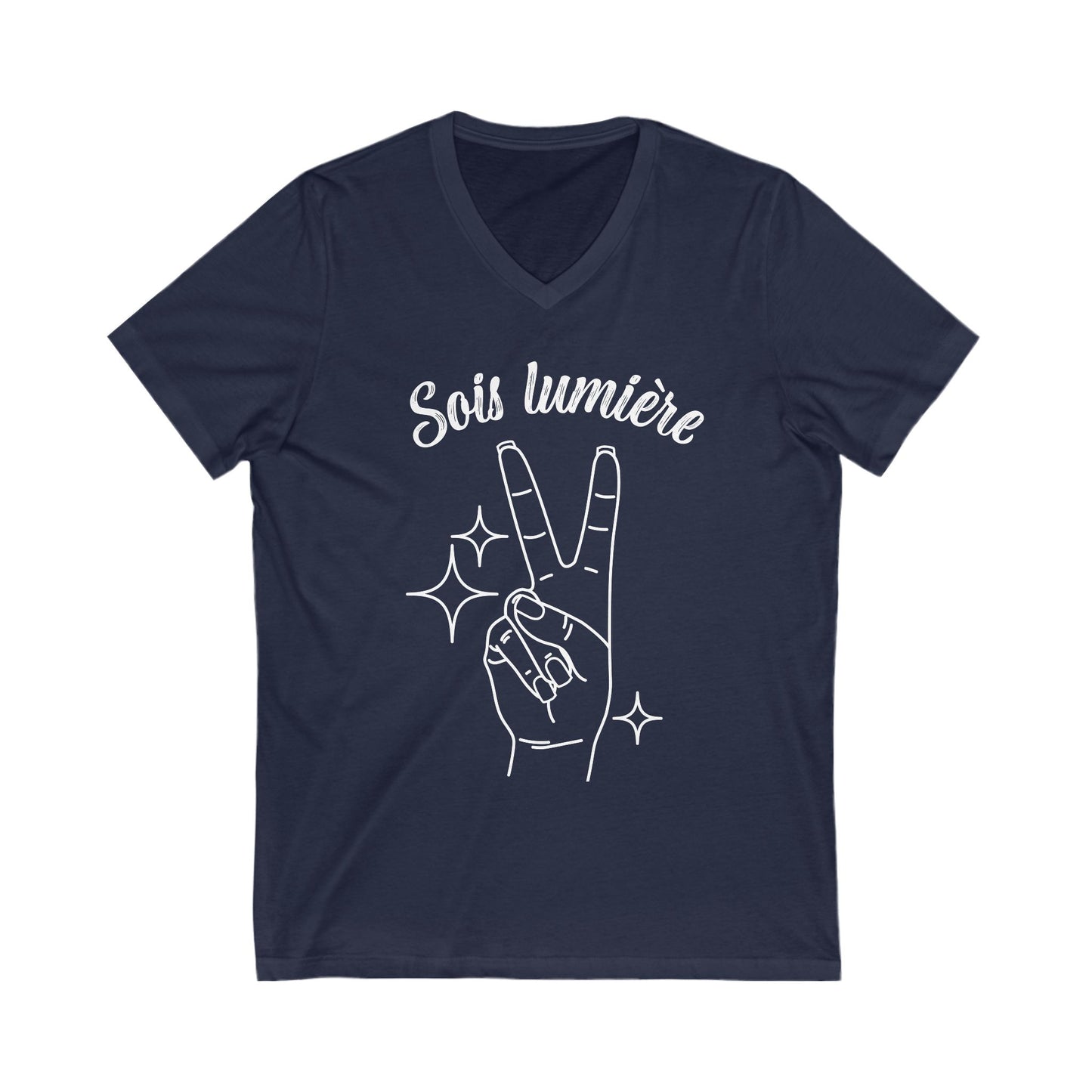 T-shirt Sois Lumière! - Col en V