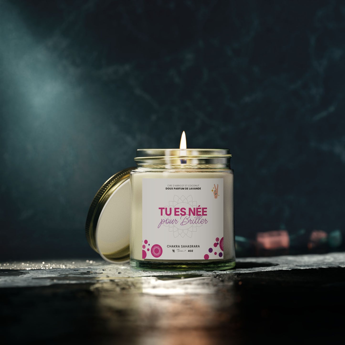 Chandelle 4oz - Chakra couronne (Sahasrara) - Lavende
