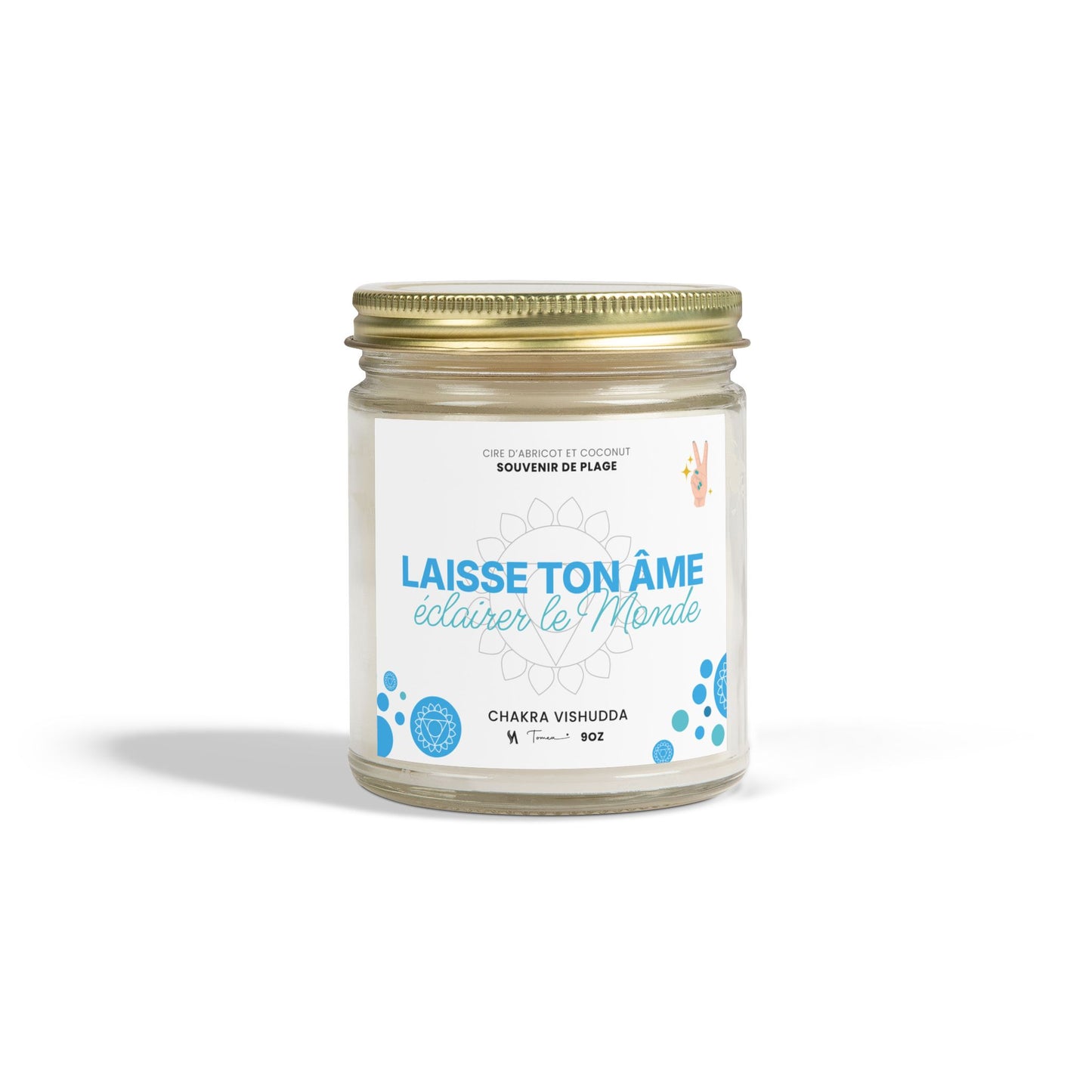 Chandelle 9oz - Chakra de la gorge (Vishudda) - Bois de plage