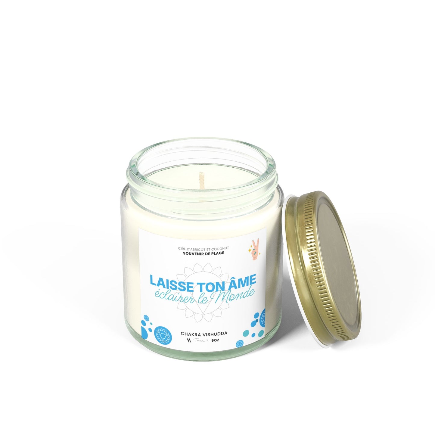 Chandelle 4oz - Chakra de la gorge (Vishudda) - Bois de plage