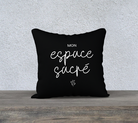 Housse de coussin - Mon espace sacré Noir