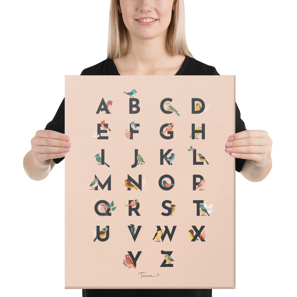 Toile Alphabet décoratif - Oiseaux