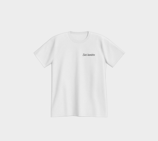 T-shirt - Sois lumière blanc (imprimé devant et derrière)