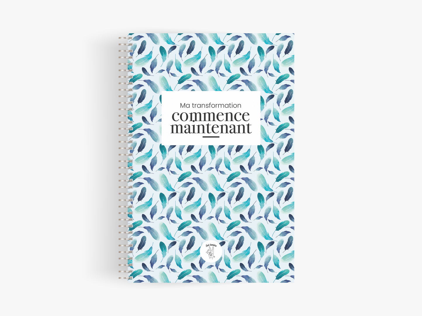 Cahier de notes - plumes (avec couverture givrée)